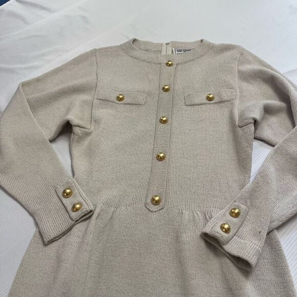 Don Sayres For Welmore VTG Long Sleeve Knit Sweater Dress Size 4P - Picture 2 of 8